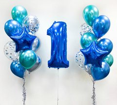 Набір кульок "Синьо-бірюзовий хром"