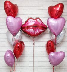 Набір кульок "Губи + Серця"