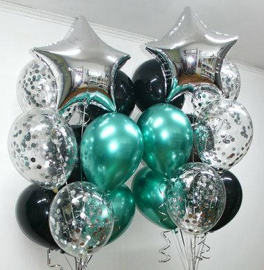 Набір кульок "2 фонтани із зеленим хромом"