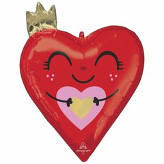 Фольгована кулька Серце з короною