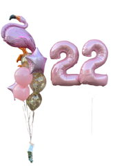 Набір кульок "Фламінго з рожевими цифрами"