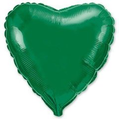 Фольговане серце Металік Зелене