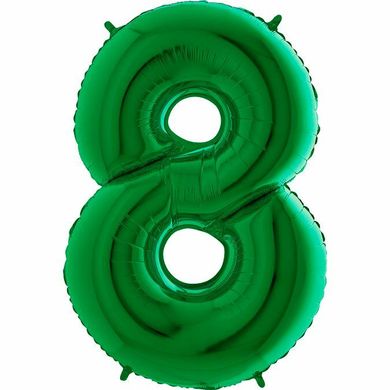 Фольгована цифра 8 зелена