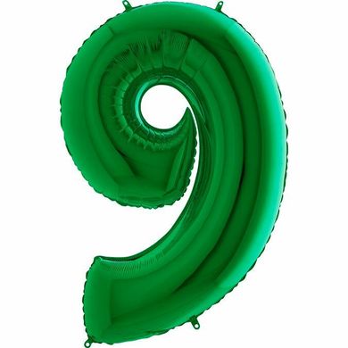 Фольгована цифра 9 зелена