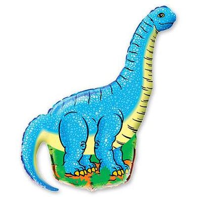 Фольгована кулька Динозавр блакитний